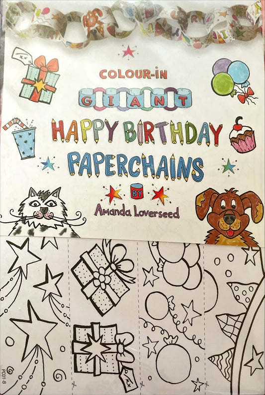 Colour In - Happy Birthday Paper Chains